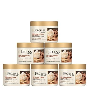 Jergens Crema Deep-Conditioning Shea Butter Body Cream with Oatmeal Long-Lasting Moisture for Extra-Dry Skin Fast Absorbing Non-Greasy 8 Ounces (Pack of 6)