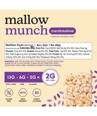 Perfect Keto Mallow Munch | Gluten-Free Keto Breakfast Cereal Bars with Zero Added Sugar | Enjoy the Chewy Treat You Love and Stay Committed to Ketosis | 8 Pack (Original) - Buy Online on SooperMarket.com