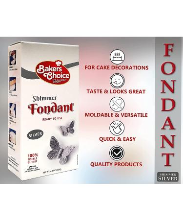 Silver Fondant Icing - 4.4 oz. | Ready-to-Use Cake Frosting | Kosher, Dairy-Free, Nut-Free | Ideal for Cake Decorating | By Baker's Choice - Buy Online on SooperMarket.com