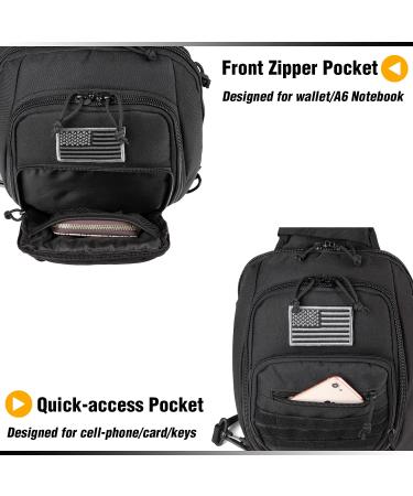 BTAC Tactical Sling Bag | Compact Chest Pack for Concealed Carry | Black Outdoor Sports Shoulder Bag - Buy Online on SooperMarket.com