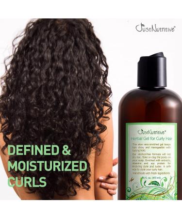 Just Nutritive Herbal Gel for Curly Hair 16 Oz | Frizz Control & Curl Definition - Buy Online on SooperMarket.com