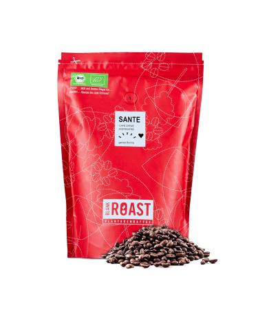 Blank Roast - Sante - 500g - Bio coffee beans caffeine -free - 100% Arabica from Peru - gentle & environmentally friendly decaffeinated - acid low with full crema - Ideal for each preparation type Whole bean 500 g (1 Pack)