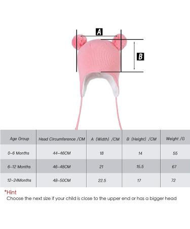 LANGZHEN Toddler Kids Winter Hat Earflap Knit Beanie - Pink (6-12 Months) - Buy Online on SooperMarket.com