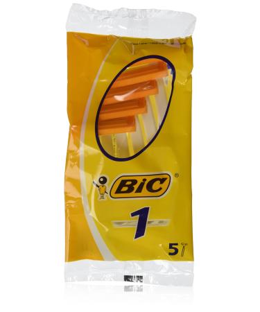 Bic Disposable Razor Shavers Normal Single Blade 5 Count (Pack of 12)