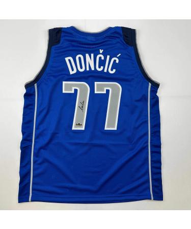 Facsimile Autographed Luka Doncic Dallas Blue Reprint Laser Auto Basketball Jersey Size Men's XL