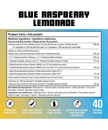 Revolution Nutrition Uprising Player Lion's Mane L-Theanine Caffeine 320g 40 Servings Blue Raspberry Lemonade Blue Raspberry Lemonade 320g - Buy Online on SooperMarket.com