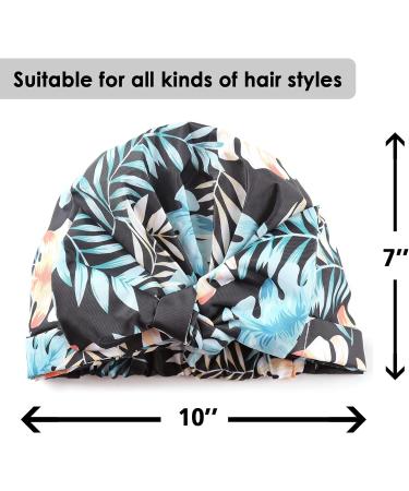 GreatRemy Waterproof Black Print Shower Cap for Women and Girls - Bigger Size for Thick Hair - Buy Online on SooperMarket.com