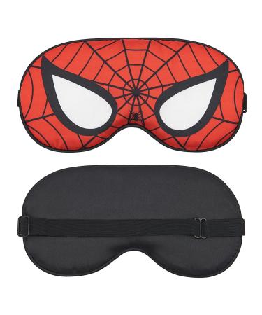 Silk Sleep Mask - Soft & Breathable | Cartoon Design Comfortable & Adjustable Blindfold for Sleep/Shift Work/Travel/Nap Red-1-1