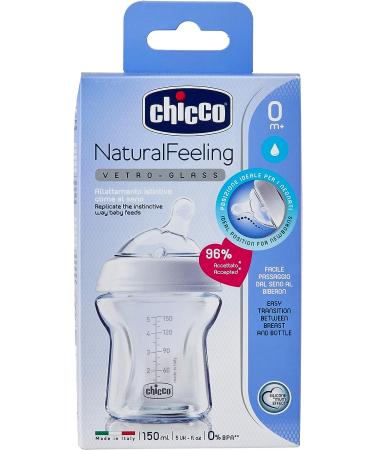 Chicco Natural Feeling Glass Bottle 150ml - 0Mesi | Buy Online - Buy Online on SooperMarket.com