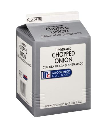 McCormick Culinary Dehydrated Chopped Onion, 3 lb - One 3 Pound Container of Dehydrated Onion Flakes, Perfect as Garnish or Seasoning on Vegetables, Stuffings, Soups and More
