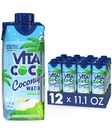 Vita Coco Coconut Water, Pure Organic | Refreshing Coconut Taste | Natural Electrolytes | Vital Nutrients | 11.1 Oz (Pack Of 12)