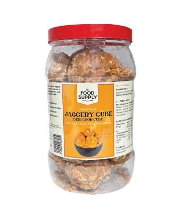 Jaggery Goor (Cane Sugar) 1kg - Natural Sweetner Sugar Alternative - Great Natural Replacement for White Sugar - Unrefiened 1 kg (Pack of 1)