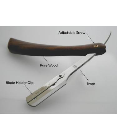 Pure Wood Shaving Razor - Premium Cut Throat Razor for Men with Free Blades & Pouch | Coolcut - Buy Online on SooperMarket.com