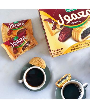 Halwani Bros Saudi Date Mamoul Cookies - 100% All Natural Shortbread Biscuits, 12ct. 16.9oz - Buy Online on SooperMarket.com