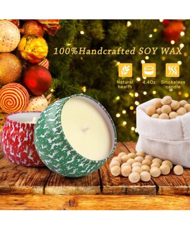 Christmas Fragrance Candles 4-Pack | Apple Cinnamon Gingerbread & Lavender Soy Wax Aromatherapy Gift Set for Women - Buy Online on SooperMarket.com