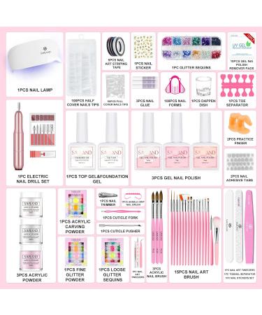 SAVILAND Acrylic Nail Kit Complete Acrylic Set with Powder Liquid Nail Drill & Art Tools for DIY Nail Starters - Buy Online on SooperMarket.com