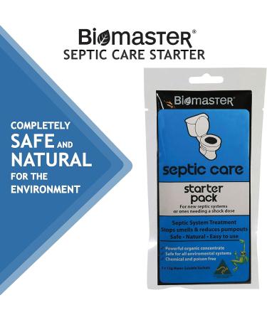 Septic Care Starter Pack - Stop Odors, Clear Drain Fields - 100% Natural Concentrate with 2 Water Soluble Sachets - Buy Online on SooperMarket.com