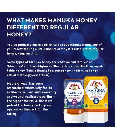 Capilano Active Manuka Honey 100% Pure Australian Premium Manuka Honey MGO550+ 250g - Buy Online on SooperMarket.com