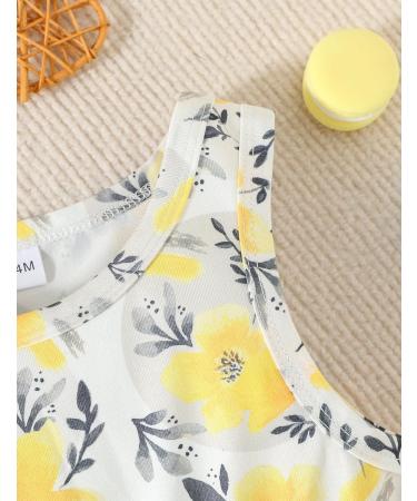Puseky Toddler Girl Floral Print Dress + Ribbed Cardigan Set - 3-4 Years, Yellow - Buy Online on SooperMarket.com