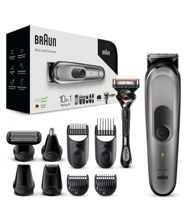 Brown Multi-Grooming Kit 7 MGK7920 10-in-1 beard trimmer and hair clipper for men for face head and body hair black/silver 1 piece (1 Pack)