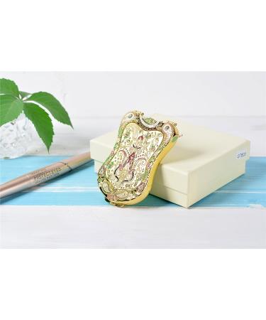Jinvun Antique-Like Compact Mirror: Durable Travel Makeup Mirror - Shield Shape, Magnification, & Clear Reflection - Vintage Design - Unique Jewellery Gift - Gold02 - Buy Online on SooperMarket.com