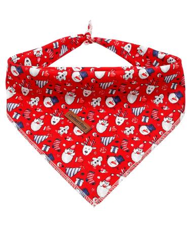 Lionheart Glory Dog Half 1 Packer Washable Soft Cotton Christmas Libbar Schal adjustable Kerchief square dog Neck towel for large dogs red neckerchiefs Large (1 Pack) B: pink Santa Claus
