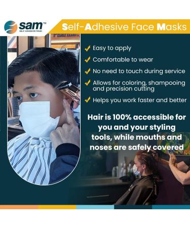 Buy SAM Self Adhesive Masks - 50 Individually Wrapped 3-Ply Face Coverings with Wet Wipe for Global Shipping - Buy Online on SooperMarket.com
