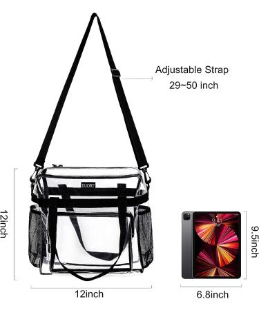 DUORT Clear Stadium Approved Crossbody Bag with Inside Pocket - White - Buy Online on SooperMarket.com