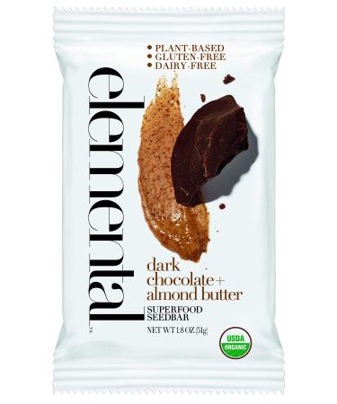 Elemental Superfood Refrigerated Seedbars, Dark Chocolate Almond Butter, 1.8 Ounce - 12 Pack, Non-GMO Verified, Organic Ingredients, Gluten Free, Dairy Free, Plant Based