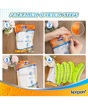 KEEPOW Reusable XL Mop Pads for Swiffer XL Sweeper - 4 Pack, Washable Microfiber Wet & Dry Refills for Hardwood Floor Cleaning - Buy Online on SooperMarket.com