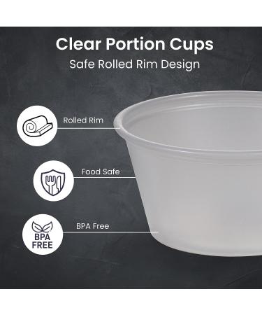 Fit Meal Prep 250 Pack 2 oz BPA Free Plastic Portion Cups - Disposable Mini Containers for Jello Shots, Sauce, Condiments - 250 Count - Buy Online on SooperMarket.com
