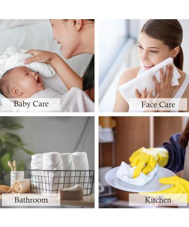 GOLD TEXTILES Premium Washcloths Towel Set - 12 Pack White 12x12 Inches - Soft & Machine Washable - Ideal for Sports & Workouts - 12 White Washcloths Included - Buy Online on SooperMarket.com