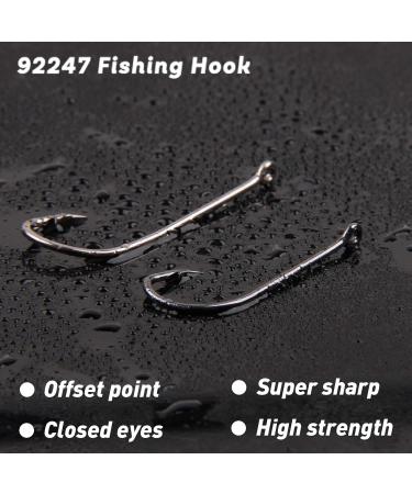 Buy 100PC Fishing Bait with Barbs & 2 Bait Holders - Durable Hard Steel Long Shaft Hooks Jig-Fishing 4/0 - International Shipping Available - Buy Online on SooperMarket.com