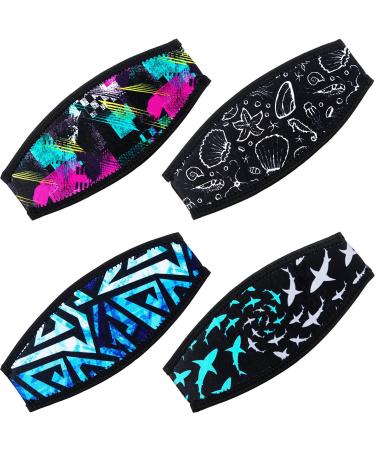 4 Pieces Diving Mask Slap Straps Cover Neoprene Dive Mask Strap Swimming Waterproof Mask Strap Cover Dive and Snorkel Mask Strap for Men and Women Water Sports