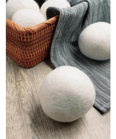 Set of 6 Natural Wool Tumble Dryer Balls Reusable Laundry Softener Aid Energy Efficient