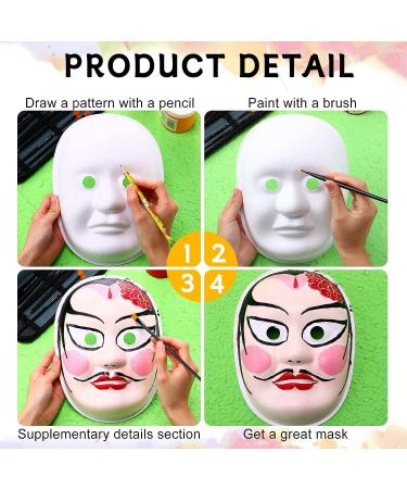 50 Pcs Blank White Paper Mache Masks for DIY Crafts & Masquerade Decor - Paintable, Costume, Art, Cosplay, Dance Party - Men, Women, Kids - Buy Online on SooperMarket.com