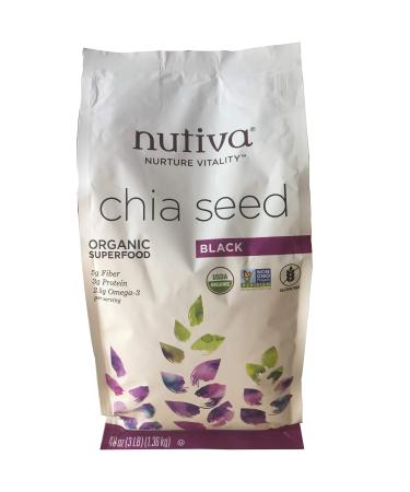 Nutiva Organic, non-GMO, Premium Black Chia Seeds, 48-ounce