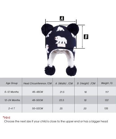 LANGZHEN Toddler Winter Hat Earflap Knit Cap for Baby Boys Girls 2-4 Years - Polar Bear Navy - Buy Online on SooperMarket.com