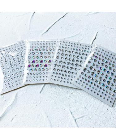 Self Adhesive Face and Body Gems - Moon, Star, Heart, Butterfly Rhinestone Decorations for DIY Makeup, Nail Art, Crafts - Buy Online on SooperMarket.com