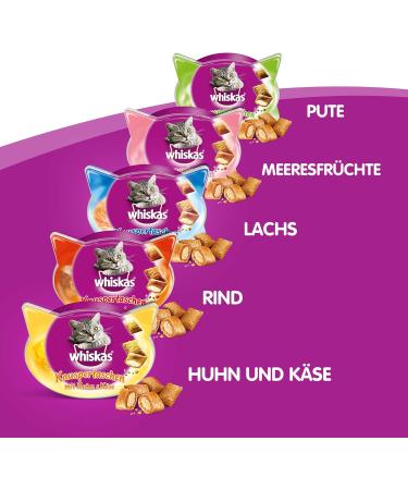 Buy Whiskas Cat Snacks Crunchy Pockets with Chicken & Cheese - 6 Pack (432g) - International Shipping Available - Buy Online on SooperMarket.com