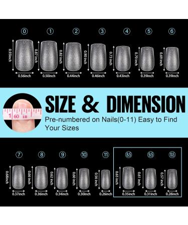 Tomicca Artificial Nails - Short Square Nail Tips for Gel Nails | 150 Pcs Soft Gel Full Cover Set with Glue | Professional Salon Quality - 15 Sizes Available - Buy Online on SooperMarket.com