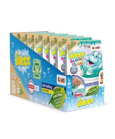 Inkee Bath Slime Hippo 10 Pack |Bath-glibber mucus Complete sales display blue-green mucus powder with vitamin E & peach aroma 10x 100g mucous powder bathing glibber mucus hippo xxl pack