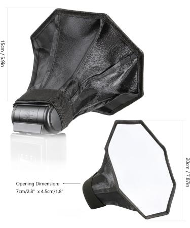 Flash Diffuser Light Softbox 2 Pack - 8 Octagon + 8x6 Speedlight Softbox Set for Canon, Nikon, Yongnuo - Collapsible with Storage Pouch - Buy Online on SooperMarket.com