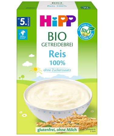 Hipp organic cereal porridge unsweetened 100% rice gluten-free pack of 6 (6 x 200 g) 100% rice 200 g (pack of 6)