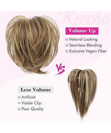 REECHO Messy Bun Hair Piece Claw Clip Short Ponytail Extension for Women - Dark Blonde - Buy Online on SooperMarket.com