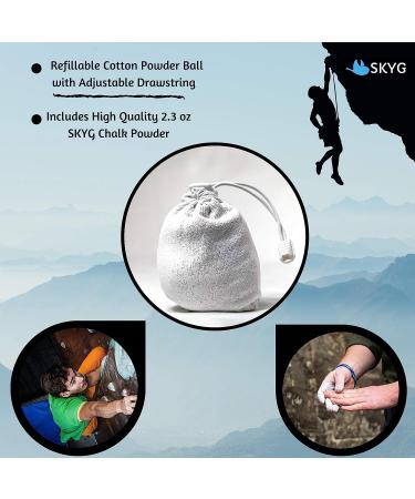 SKYG Chalk Bag for Rock Climbing with Refillable Chalk Ball - 2.3 oz - Belt, Carabiner Clip, Brush Loop, 2 Zippered Pockets - Ideal for Climbing, Bouldering, Gymnastics, Cross Fit - Buy Online on SooperMarket.com