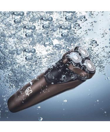 Buy Waterproof Electric Shavers for Men | Cordless USB Rechargeable Rotary Razors - Silver & Brown - Buy Online on SooperMarket.com
