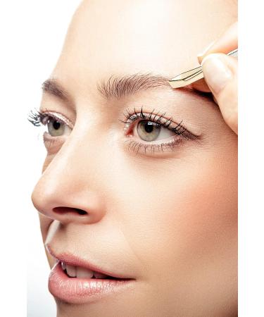 REMOS 8cm Tweezers with Cranked Straight & Gold Plated Tip - Precision Beauty Tool - Buy Online on SooperMarket.com