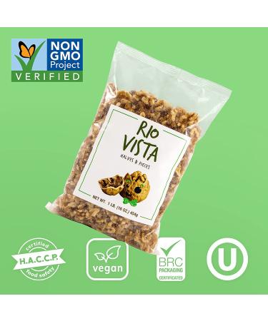 Wilbur Packing Company Rio Vista 16 oz. Walnut Halves & Pieces 2-Pack | California Grown Raw Walnuts | 100% Natural Non-GMO | Unsalted & Shelled | No Preservatives - 1 lb - Buy Online on SooperMarket.com