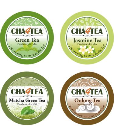 Cha4TEA 36-Count Assorted Green Tea for Keurig K-Cup Brewers (Matcha Green Tea, Green Tea, Jasmine Green Tea, Oolong Green Tea)